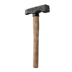 Hammer tool with wooden handle, white isolate background, Transparent Background