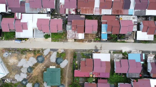 Aerial view of subsidized housing development in South Kalimantan