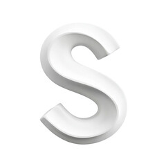 Naklejka premium Stylized white letter 'S' on a black background, Transparent Background