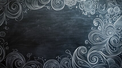 Chalkboard featuring artistic chalk doodles as a decorative background