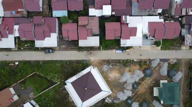 Aerial view of subsidized housing development in South Kalimantan