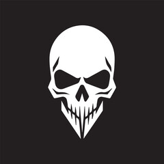 skull scary head ghost silhouette isolated on black high quality vector logo pattern tattoo style design illustration cool for prints