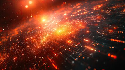 Obraz premium A technology background with intelligent communication networks, featuring futuristic lines and abstract tech elements.