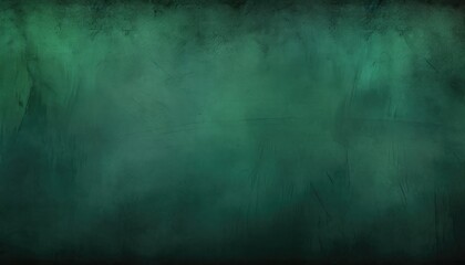 Fototapeta premium Elegant dark emerald green background with black shadow border and old vintage grunge texture design