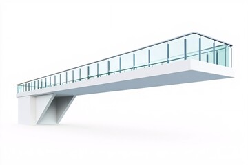 A sleek architectural mockup of a skywalk, perfect for promotional displays, set against a pristine white backdrop.