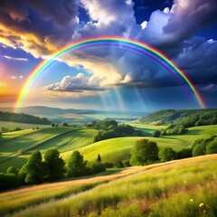 Obraz premium rainbow over field