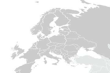 Fototapeta premium Detailed vector map of the Europe on white background for website, application, printing, document, poster design, etc. vector EPS10
