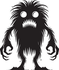 Scary Monster silhouette vector illustration isolated on a white background
