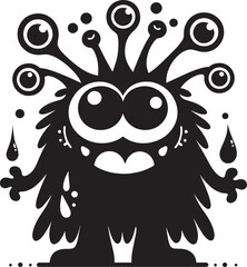 Scary Monster silhouette vector illustration isolated on a white background