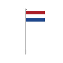 Clip element flag of the Netherlands. Isolated on white vector illustration