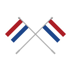 Clip element flag of the Netherlands. Isolated on white vector illustration