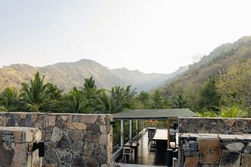 a view of the mountains from the resort