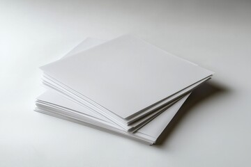 Blank A4 Stacked Paper Mockup isolated created with Generative AI