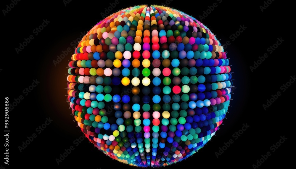 Poster dots colorful globe, abstract graphics. image with clipping path