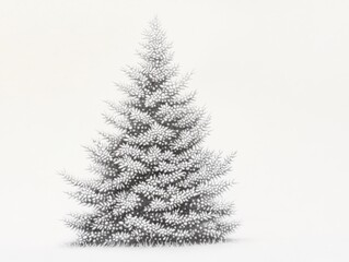 Fototapeta premium 2408 44.A beautifully hand-drawn Christmas tree made entirely of tiny white dots, evoking the appearance of snow-covered branches. The delicate design is both simple and elegant, creating a festive,