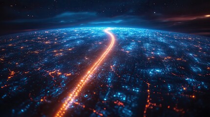 Advanced high-speed data transfer technology offers seamless global communication, illustrating the power of modern connectivity.