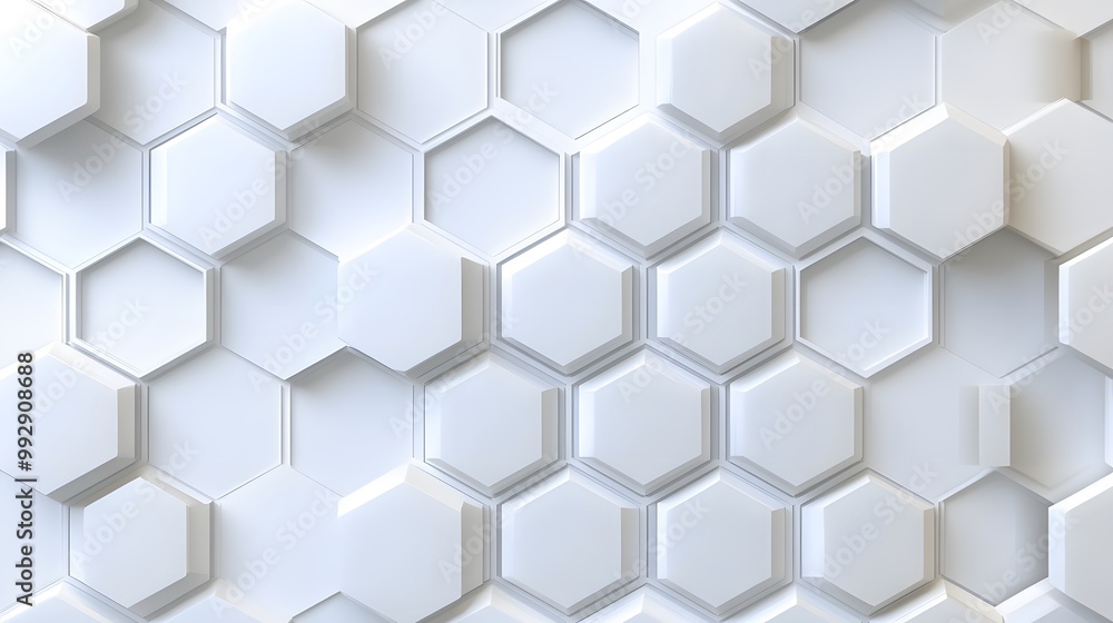 Poster abstract white hexagon pattern background