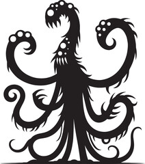 Scary Monster silhouette vector illustration isolated on a white background