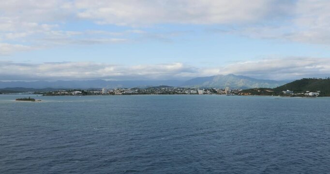 Beautiful view of Noumea, New Caledonia. View of Noumea from the sea.