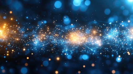 Fototapeta premium An abstract background featuring connected dots and gradient lines, ideal for illustrating network and technology themes.