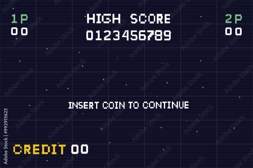 Leinwandbilder Pixel art background.8 bit game. retro game. for game assets in vector illustrations. Retro Futurism Sci-Fi Background. glowing neon grid. and stars from vintagsynwap table1 start new 
