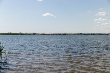 waves on the lake in the summer