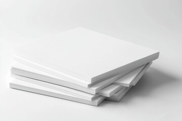 Blank A4 Stacked Paper Mockup isolated created with Generative AI