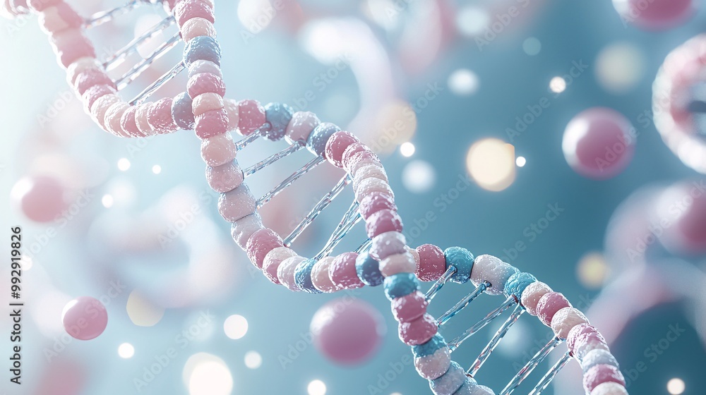 Poster a dna sequence subtly overlaid on an image of oocytes, suggesting the transmission of generational t