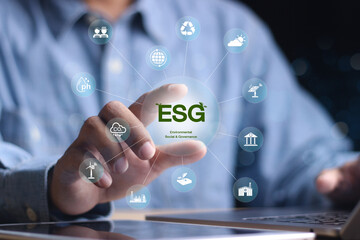 ESG environment social governance concept.Business cooperation for a sustainable environment