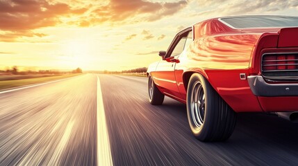Obraz premium A racing car on the road