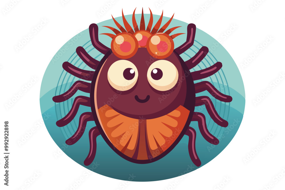 Poster a cheerful and colorful lice character is presented in a whimsical design, ideal for customization, 