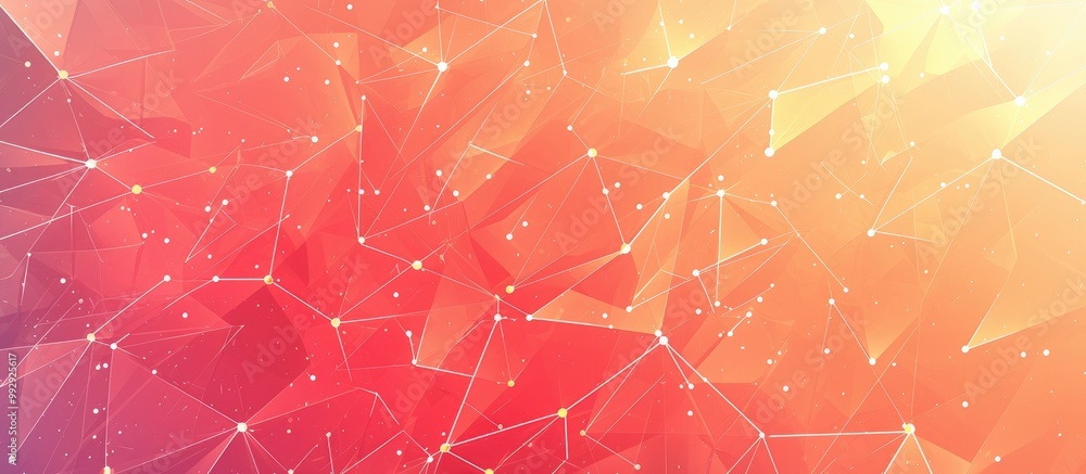 Poster light red abstract vector doodle pattern with a blurred effect geometric illustration in origami sty