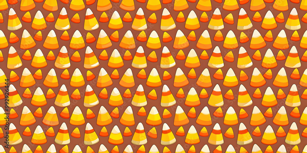 Poster candy corn seamless pattern: a cheerful and festive pattern of candy corn, perfect for adding a touc