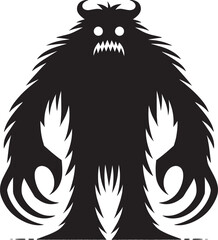 Scary Monster silhouette vector illustration isolated on a white background