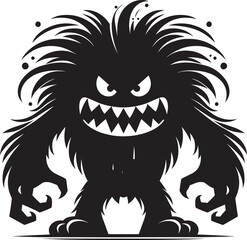 Scary Monster silhouette vector illustration isolated on a white background