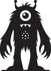 Scary Monster silhouette vector illustration isolated on a white background