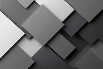 Obraz premium Minimalist background of overlapping rectangles in various shades of gray, creating geometric harmony