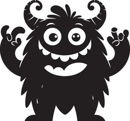 Scary Monster silhouette vector illustration isolated on a white background