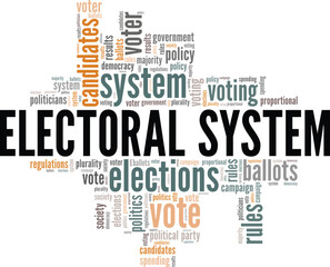 Electoral System word cloud conceptual design isolated on white background.
