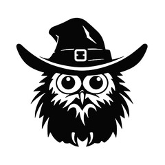 Image Portrait owl in a pirate hat. Vector illustration , pirate owl