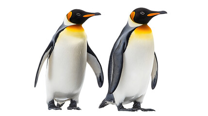 Penguins Waddling Side by Side in Nature