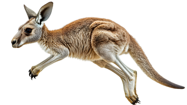 Playful Kangaroo in Mid Jump with Muscular Body