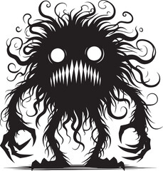 Scary Monster silhouette vector illustration isolated on a white background