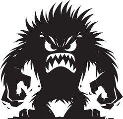 Scary Monster silhouette vector illustration isolated on a white background