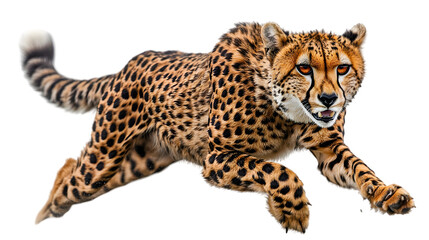 Obraz premium Sleek Cheetah in Mid-Run with Fully Extended Body