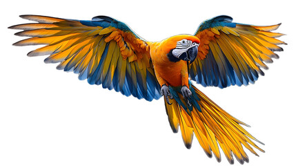 Fototapeta premium Vibrant Parrot in Flight with Wide Spread Wings
