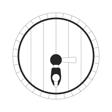 recommend clip art: Old liquor barrel with tap black and white 2D line object. Wine container. Wooden cask for expensive alcohol drinks storing isolated clip art vector outline item. Monochromatic spot illustration