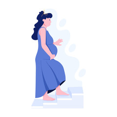 A flat style illustration of pregnancy care 