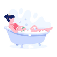 Naklejka premium Pregnancy bath illustration in flat style 
