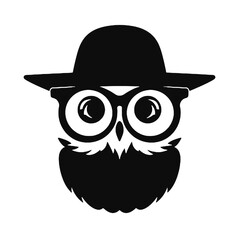 Owl Cartoon Mascot Character Wearing a  Hat